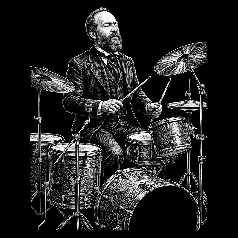 James A. joue de la batterie