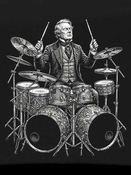 Millard Fillmore plays drums