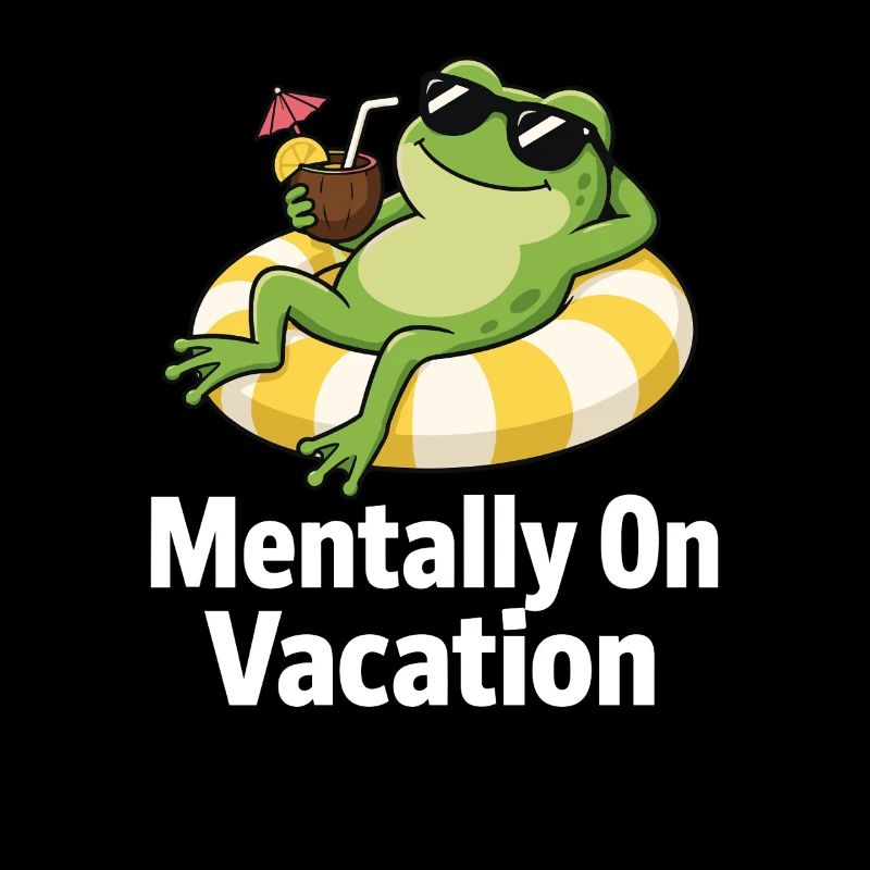 Mental On Vacation Frog Funny Summer