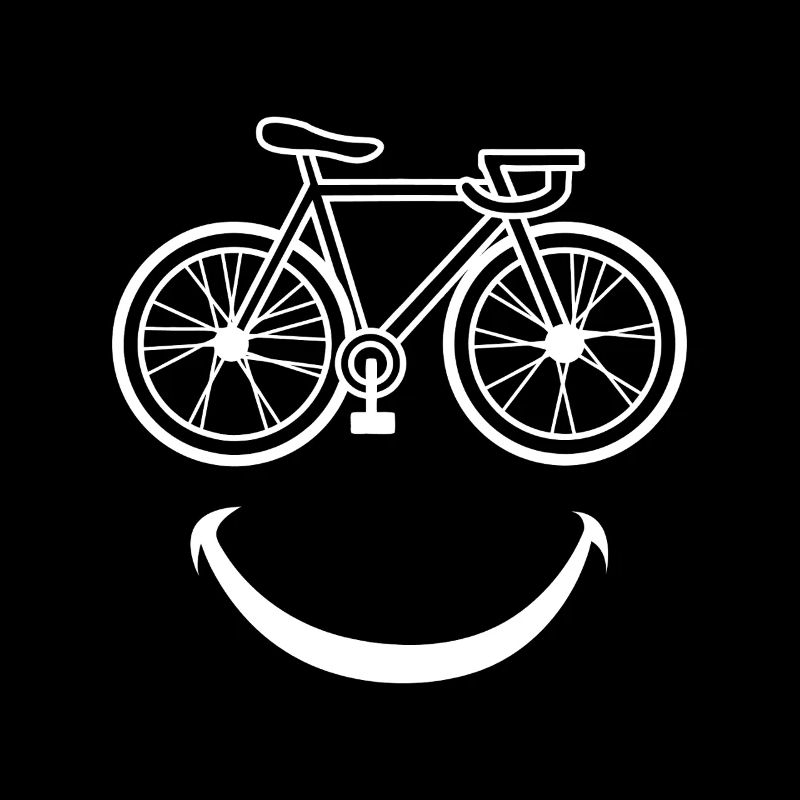 Smiling Bicycle Line Art