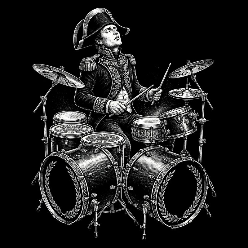 Napoleon plays drums.