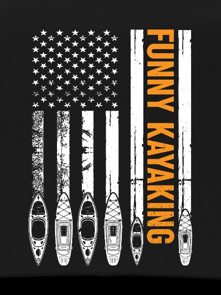 Canoeing Kayaking US Flag Kayaker