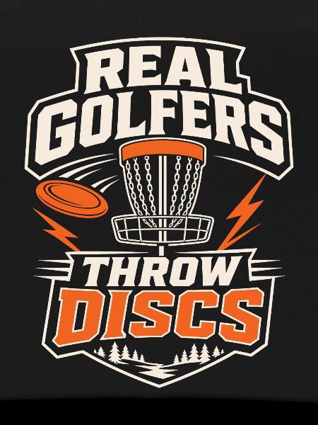 Echte Golfer werfen Disc-Golf-Zitat