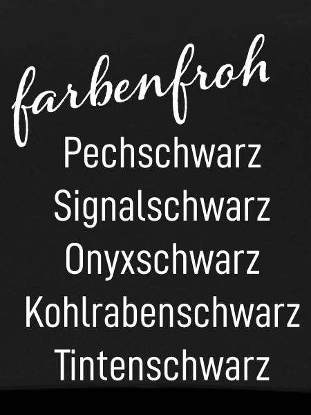 Farbenfrohes Schwarz