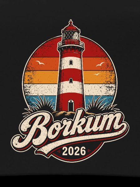 Borkum Leuchtturm 2026 Retro