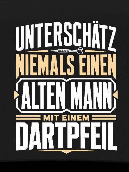 Alter Mann mit Dartpfeil