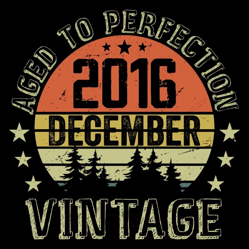 Retro Birthday Gift - Born In December 2016