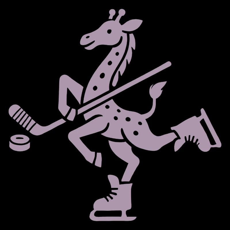 Giraffe Eishockey Silhouette Minimalistischer Puck