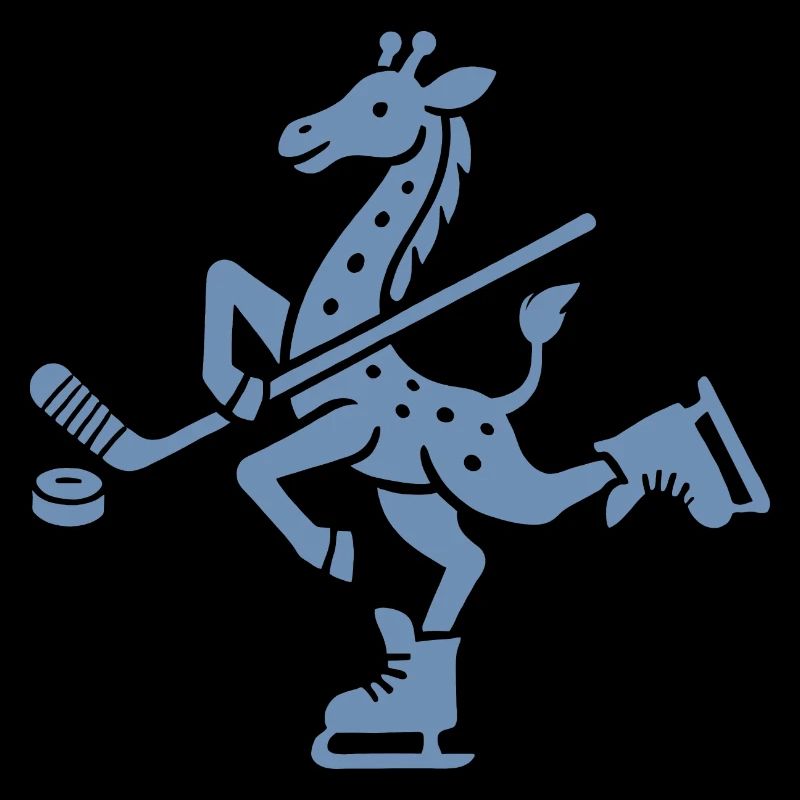 Giraffe Eishockey Silhouette Minimalistischer Puck