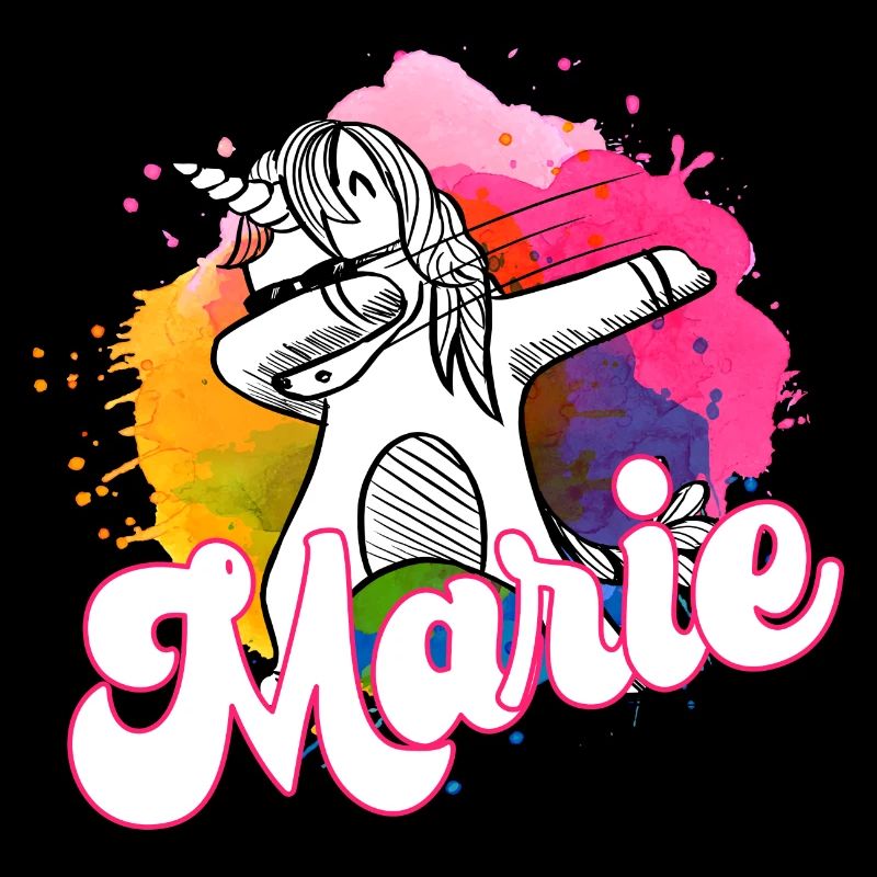 MARIE - Beautiful name with dabbing unicorn