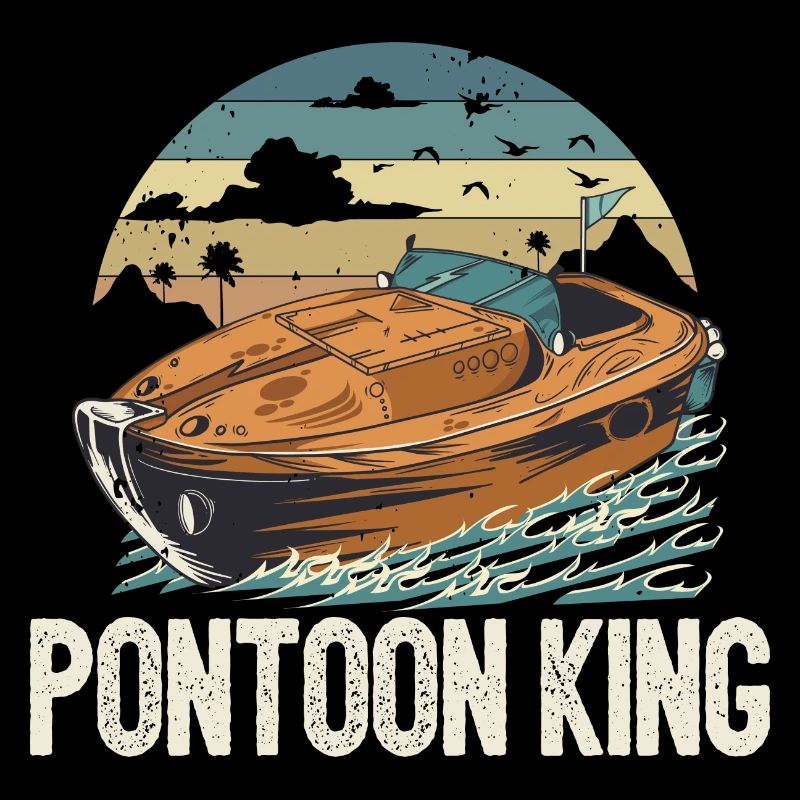 Pontoon King Father's Day Motorboating Pontooning