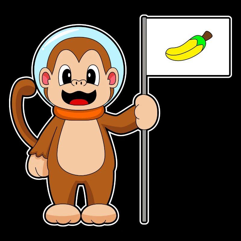 Affe Banane Astronaut Weltraum