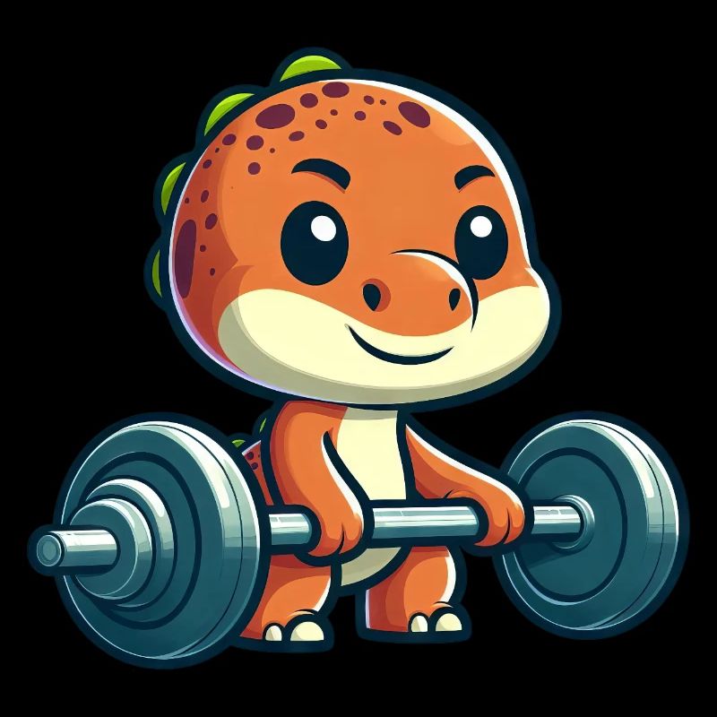 Cute Dino T-Rex Barbell Workout
