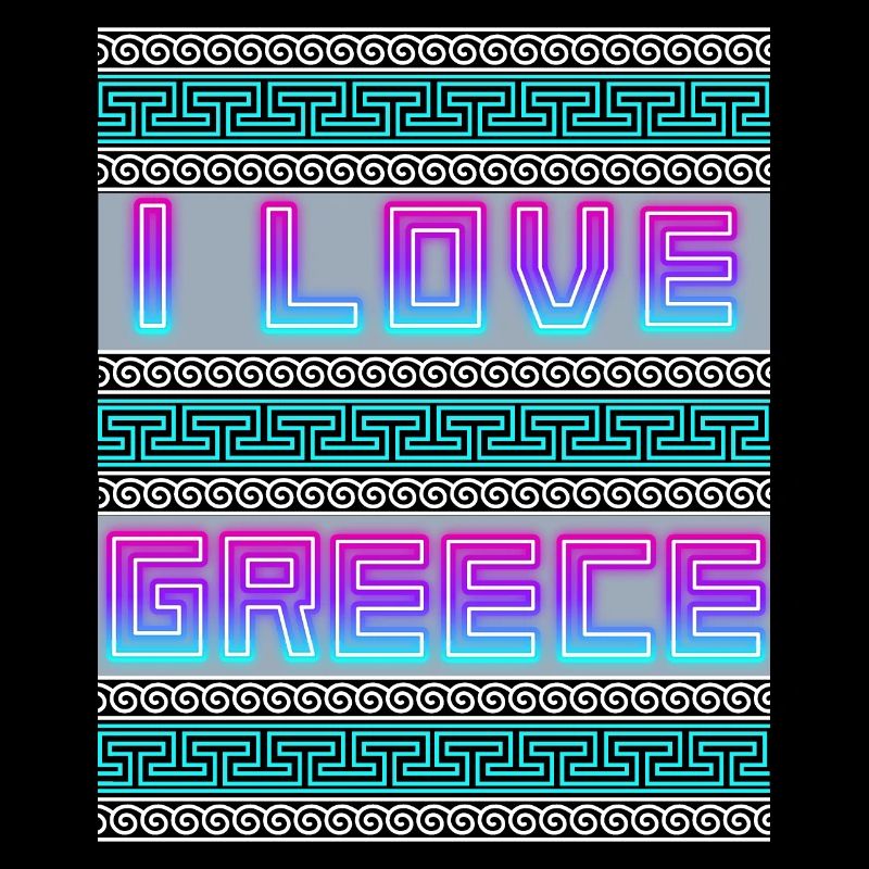 Antikes griechisches Mäander, I-love-Greece Spruch