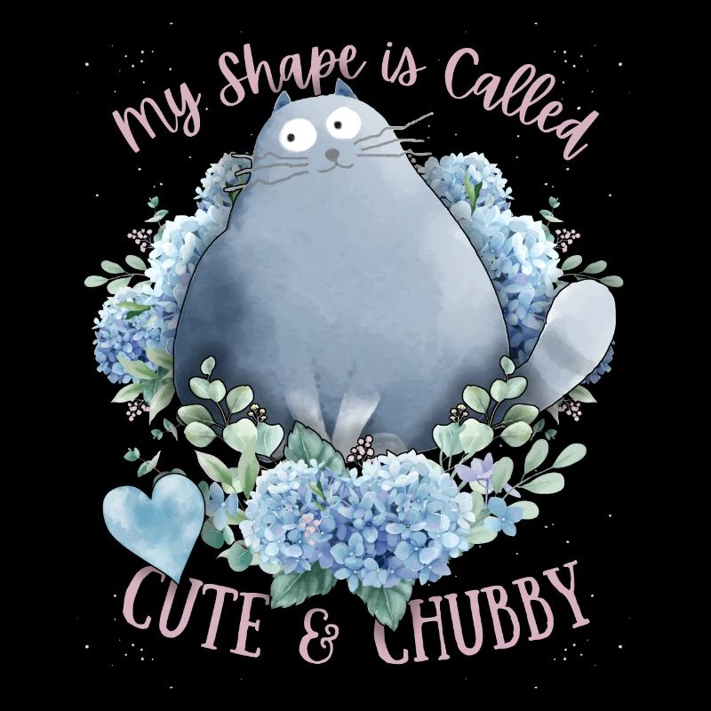 Dicke Katze lustiger Spruch, Cute-Chubby-Cat
