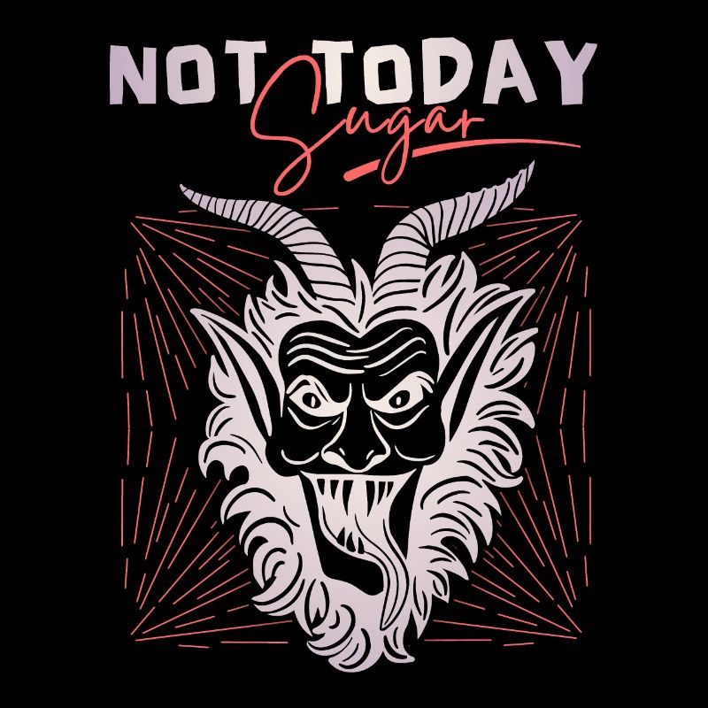 Teufel-Devil, lustiger Spruch Not-Today-Satan
