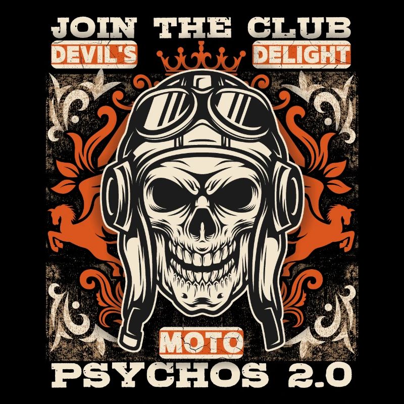 Laughing Skull Motorcycle Biker Funny Saying