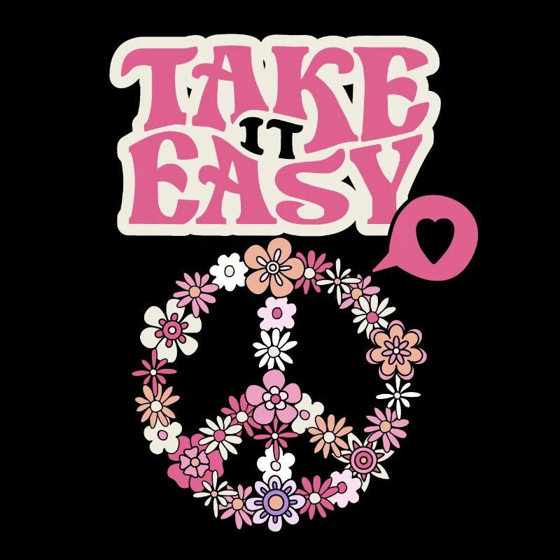 Frieden-Symbol mit Blumen Take-it-Easy Groovy-Stil