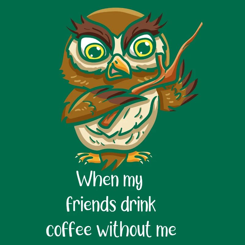Eule Freunde mich trinken Kaffee