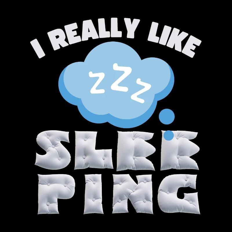 Sleep, sleep, funny saying with pillows