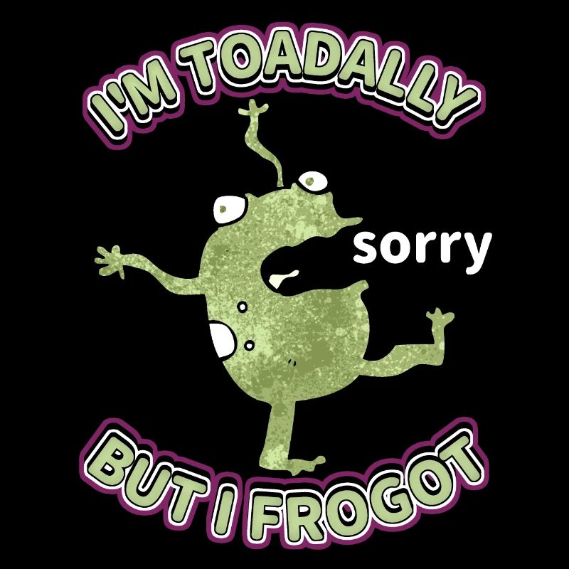 Comic frog is forgetful, funny saying, Pun