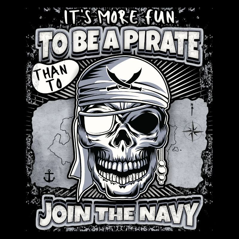 Laughing Pirate, Skull, Skull, Saying