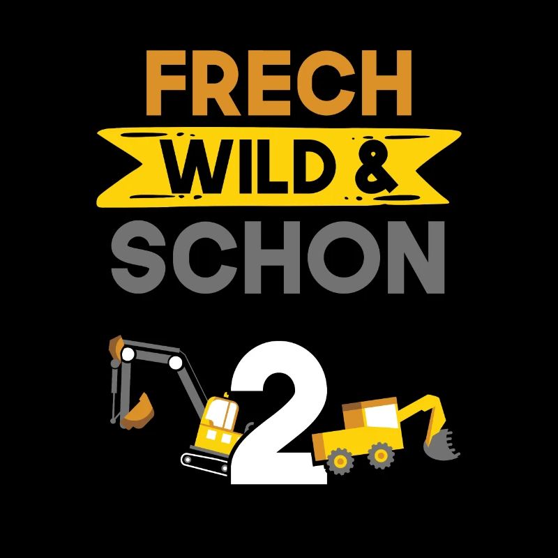 2 Jahre Geburtstag Junge Mädchen Bagger