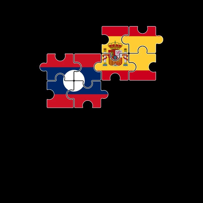 Laos Spanien Flagge Spanisch Laote