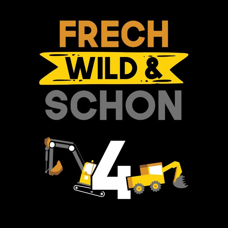 4 Jahre Geburtstag Junge Mädchen Bagger