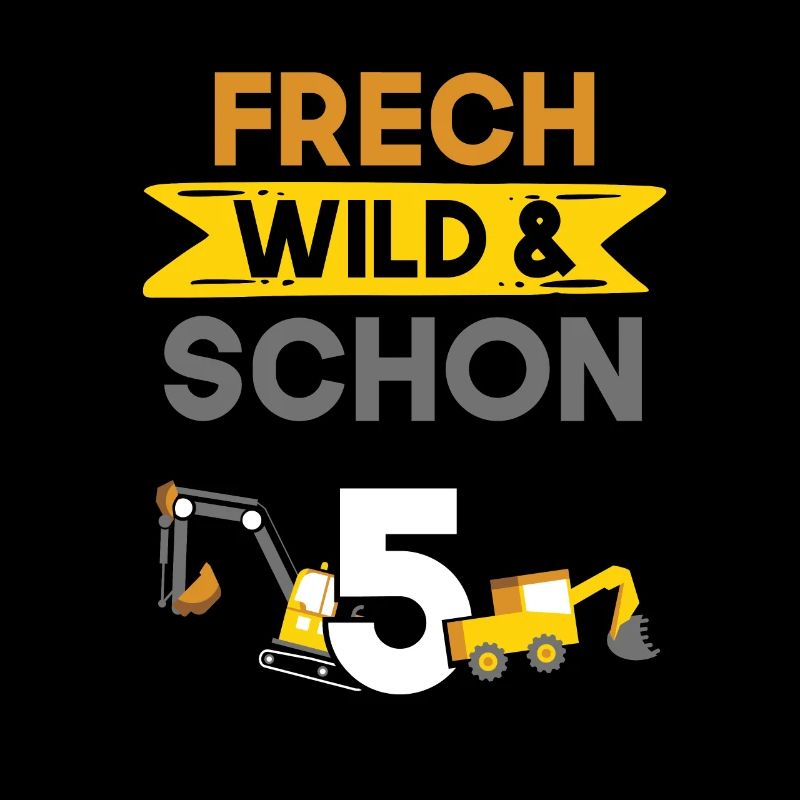 5 Jahre Geburtstag Junge Mädchen Bagger