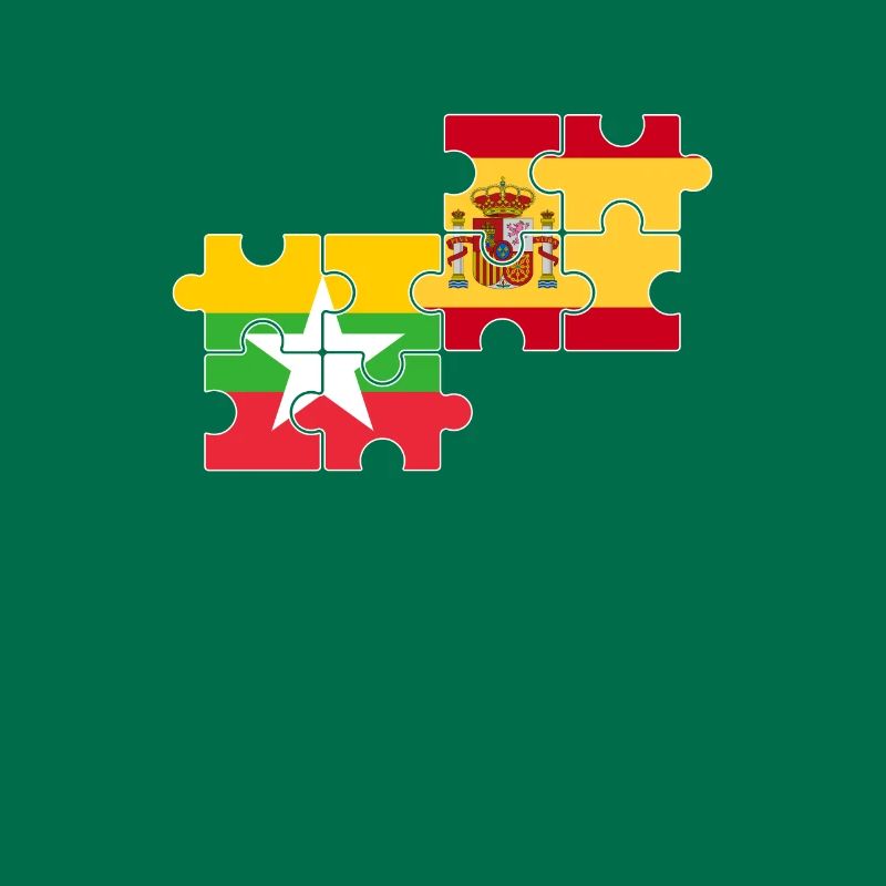 Myanmar Spanien Flagge Spanisch Myanmare