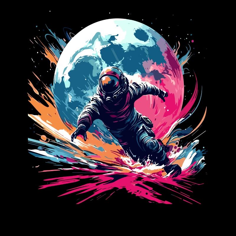 Astronaut Colorful Moon Runner Astro Run
