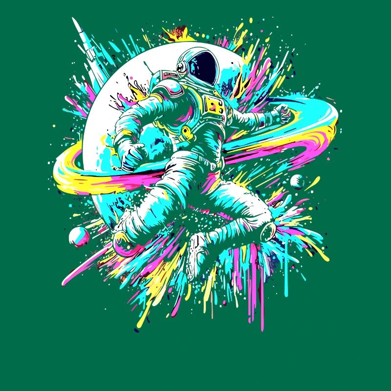 astronaute, coloré, couleur, explosion, graffiti, espace