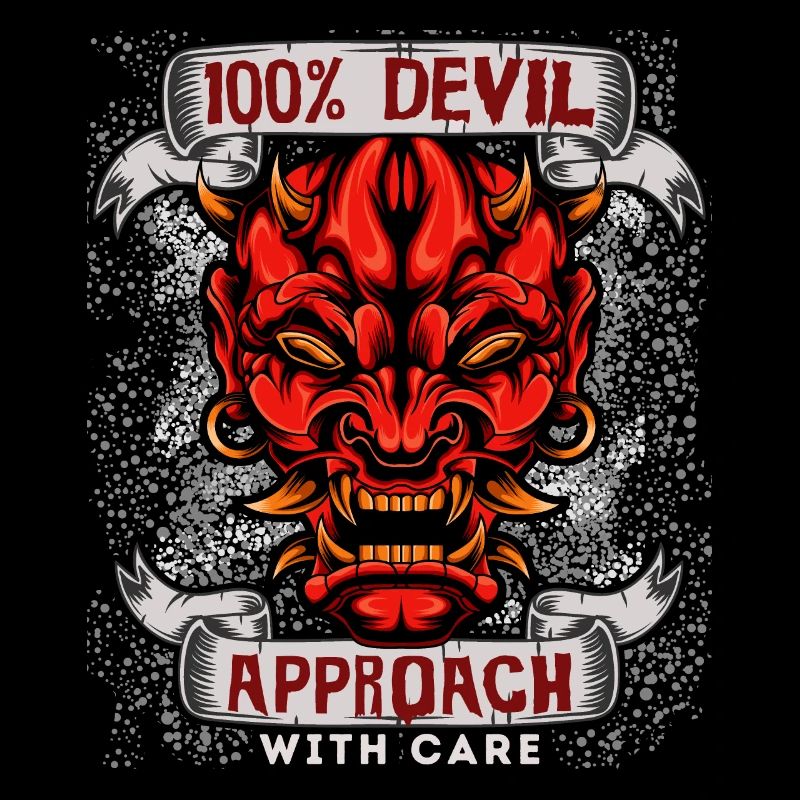 Teufel-Satan, lustiger Teufel Spruch im Comic-Stil