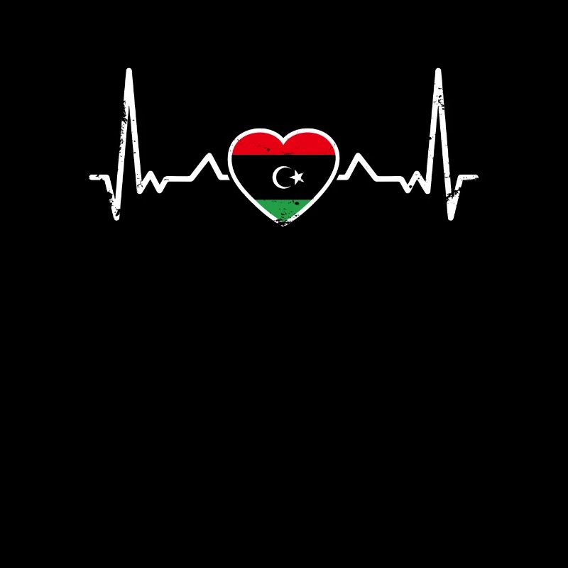 Libye Vintage Heartbeat drapeau libyen libyen