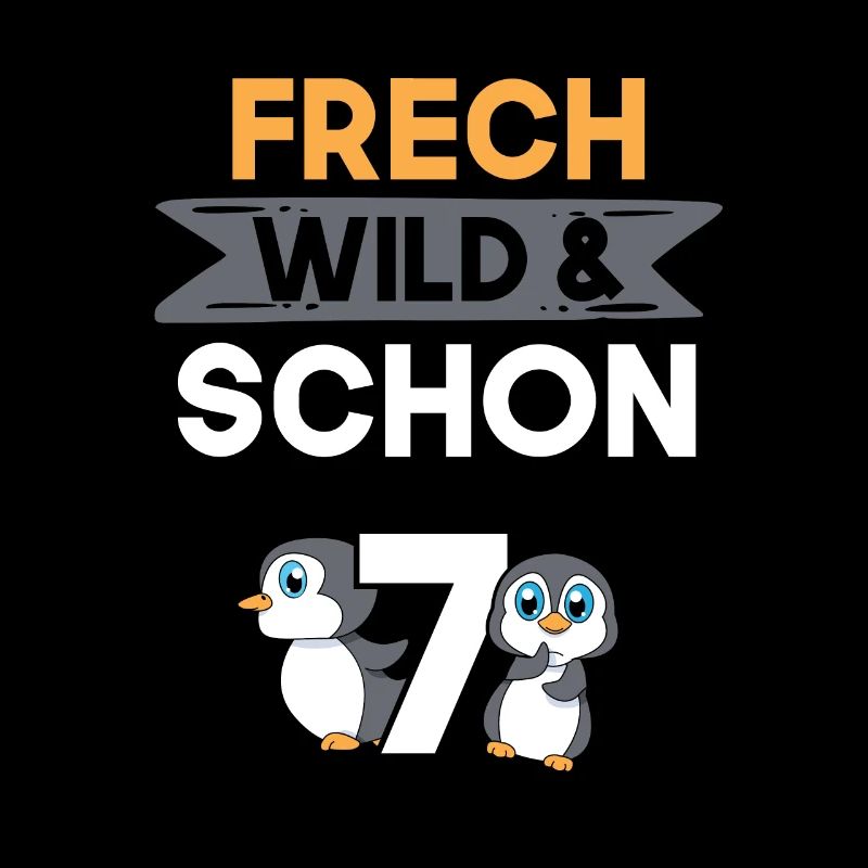 7 Jahre Geburtstag Junge Mädchen Pinguin