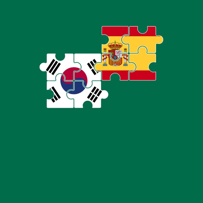 Corée du Sud, Espagne, drapeau, Espagnols, Sud-Coréens