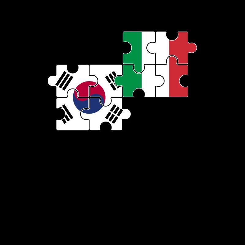 Corée du Sud Italie Drapeau Italiens Sud-Coréens