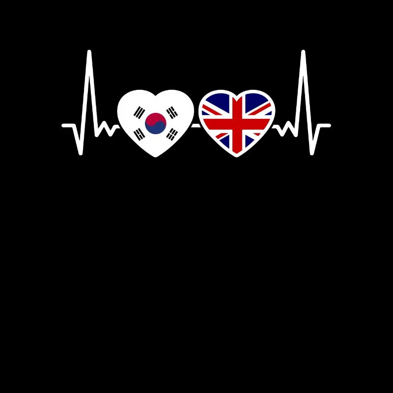 Corée du Sud Royaume-Uni Heartbeat Flag Coréen britannique