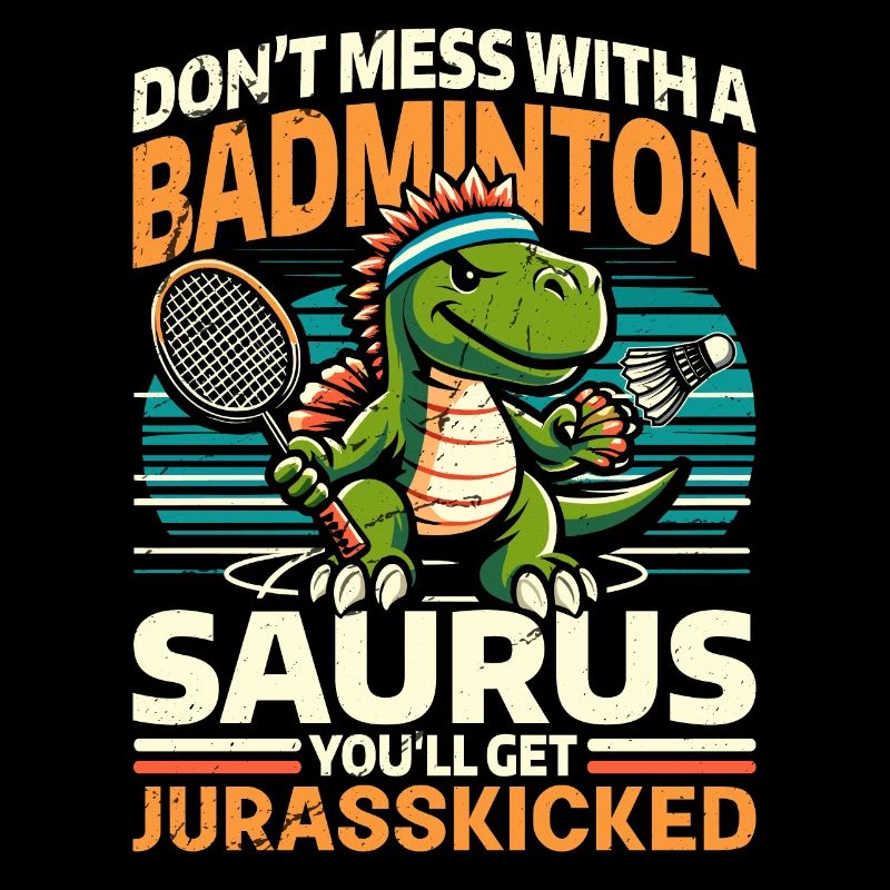 Lustiger Badminton Saurus – Kinder, Jugendliche