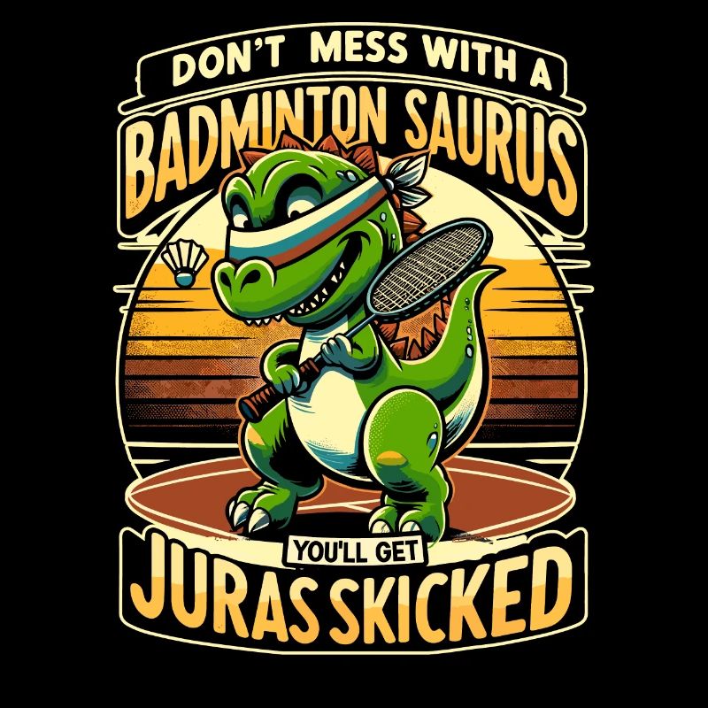 Lustiger Badminton Saurus – Kinder, Jugendliche