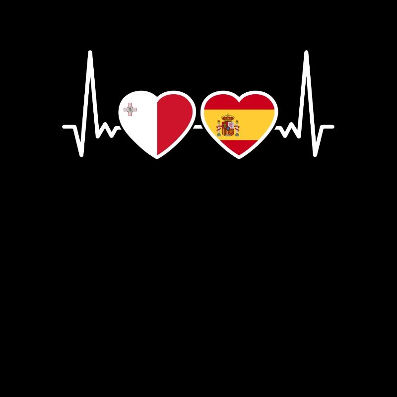 Malta Spanien Herzschlag Flagge Maltesisch