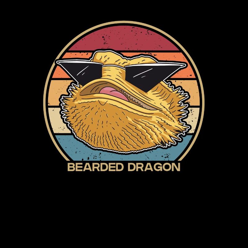 Retro Bearded Dragon Pogona Pet Lizard Owner