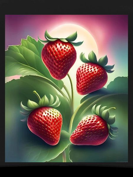 Four yummy strawberries
