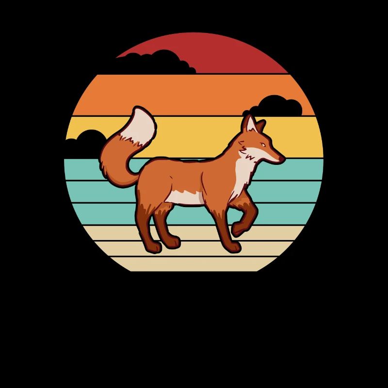 Retro Red Fox Canidae Caninae Fox Lover Fox
