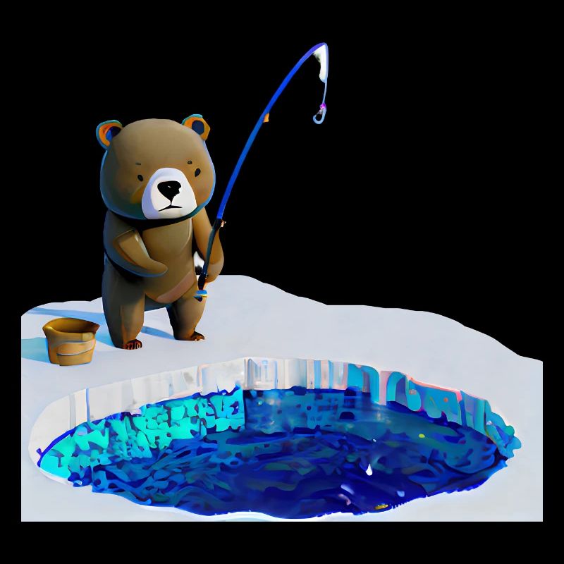 Pêche sur glace à l’ours pêcheur