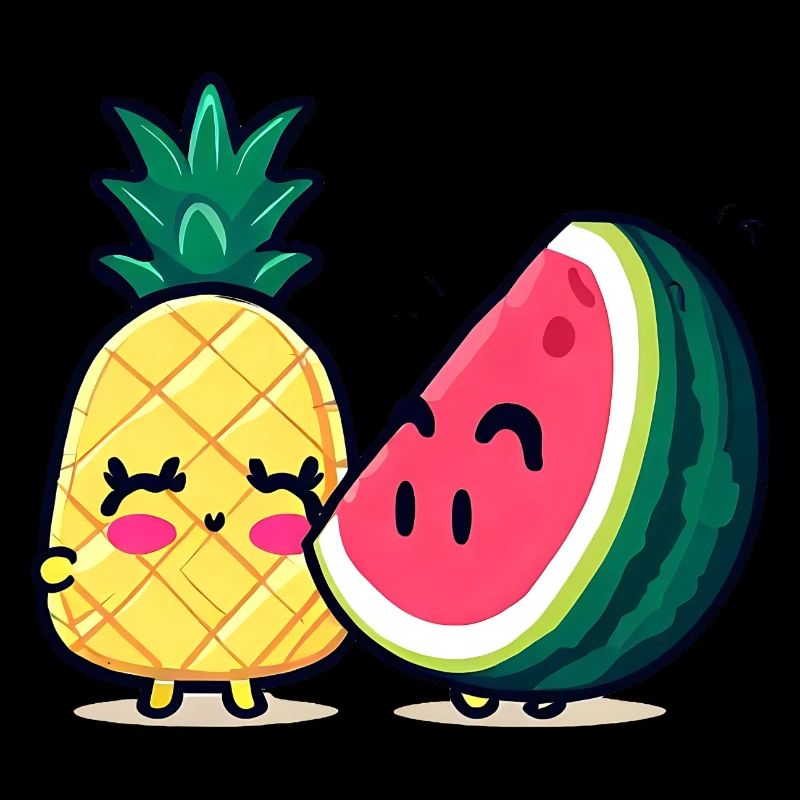 Wassermelone und Ananas beste Freunde