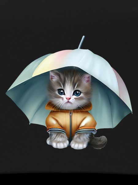 Kitten in a raincoat