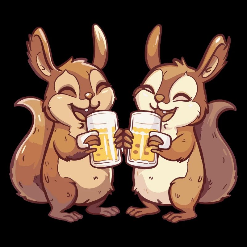 Squirrel Comic Beer Funny Booze