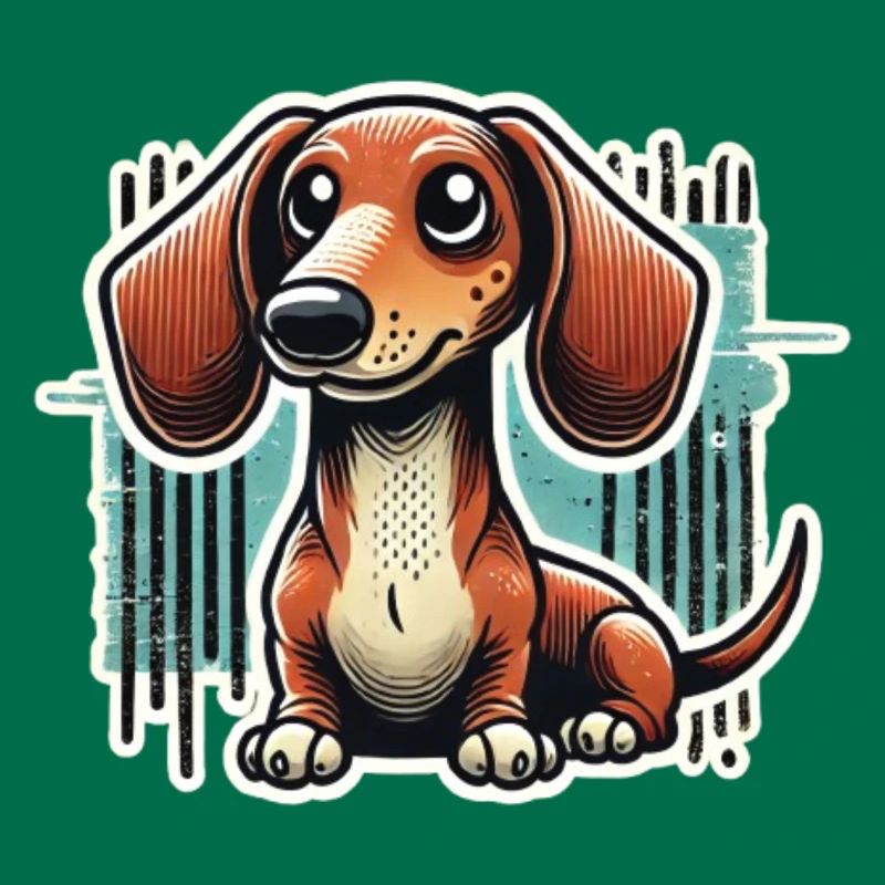 Teckel mignon style bande dessinée Chien teckel